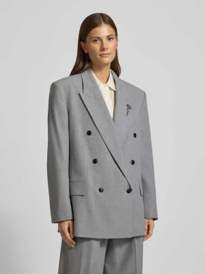 Długi żakiet o kroju regular fit z broszką model ‘ANTEGI’ HUGO