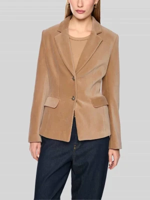 Długi żakiet o kroju regular fit z imitacją sztruksu Marc Cain Camel