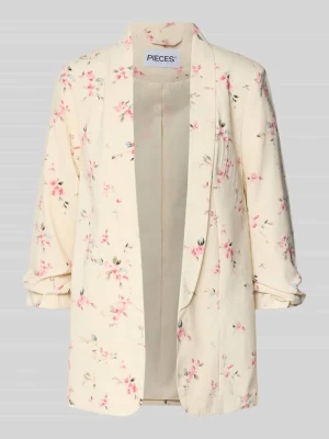 Długi żakiet o kroju regular fit ze wzorem na całej powierzchni model ‘BOSELLA’ Pieces