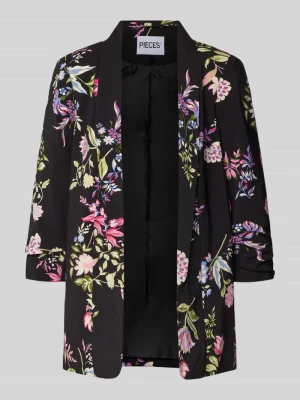 Długi żakiet o kroju regular fit ze wzorem na całej powierzchni model ‘BOSELLA’ Pieces