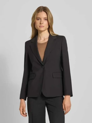 Długi żakiet o kroju shaped fit z czystej żywej wełny model ‘LAMINE’ Weekend Max Mara Czarny