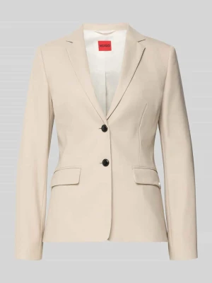 Długi żakiet o kroju slim fit z dodatkiem wiskozy model ‘ADALAS’ HUGO