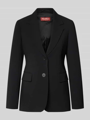 Długi żakiet o kroju slim fit z kołnierzem z połami model 'LINZ' Max Mara Czarny