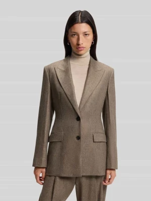 Długi żakiet o kroju slim fit z mieszanka wiskozy model 'Jonahsa' Boss Beżowy melanż