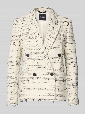 Długi żakiet o kroju slim fit z mieszanki bawełny model ‘JALETO9’ Boss