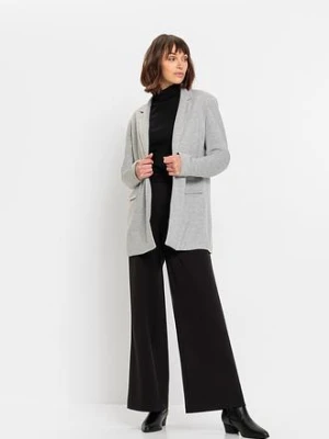 Długi żakiet z dżerseju z kieszeniami bonprix