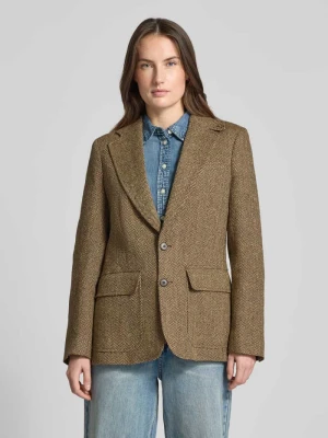 Długi żakiet z mieszanki lnu i jedwabiu z dodatkiem wełny model ‘HERTIAGE’ Polo Ralph Lauren