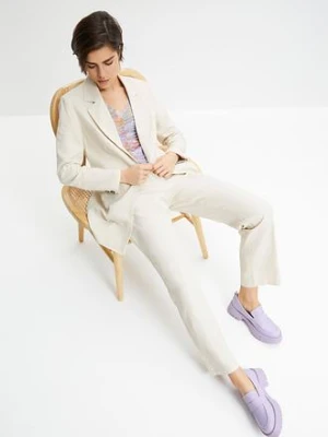 Długi żakiet z mieszanki lnu i wiskozy bonprix