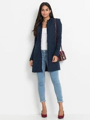 Długi żakiet z przędzy bouclé bonprix