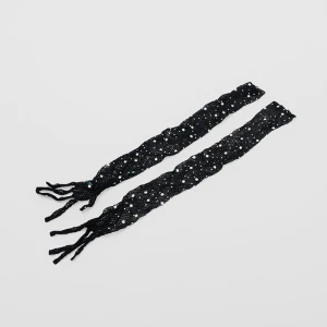 Długie czarne rękawiczki z cyrkoniami House