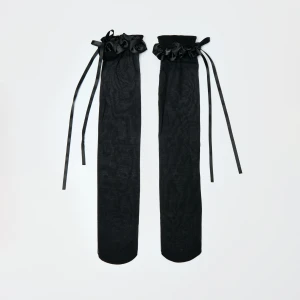 Długie czarne skarpetki podkolanówki z kokardkami House