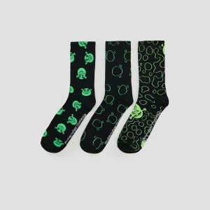 Długie czarne skarpetki z motywem Shreka 3-pak House