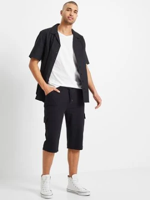 Długie dresowe bermudy bojówki z czystej bawełny, regular fit bonprix