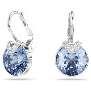 Długie kolczyki Bella V, Szlif okrągły, Niebieskie, Powłoka z rodu Swarovski