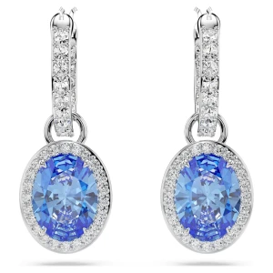 Długie kolczyki Constella, Szlif owalny, Niebieskie, Powłoka z rodu Swarovski