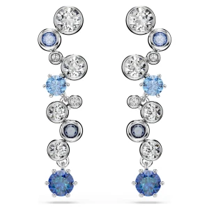 Długie kolczyki Constella, Szlify różnorodne, Niebieskie, Powłoka z rodu Swarovski