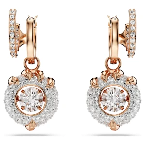 Zdjęcie produktu Długie kolczyki Dragon & Phoenix, Smoczy pazur, Białe, Powłoka w odcieniu różowego złota Swarovski