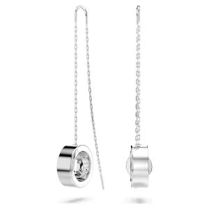 Długie kolczyki Hollow, Długie, Białe, Powłoka z rodu Swarovski