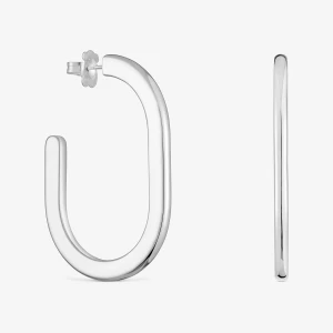 Długie Kolczyki Kreolki Ze Srebra Line - Tous Rozmiar