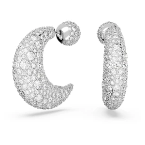 Długie kolczyki Luna, Księżyc, Białe, Powłoka z rodu Swarovski