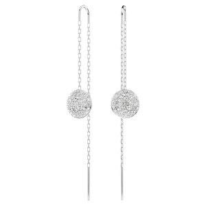 Długie kolczyki Meteora, Białe, Powłoka z rodu Swarovski
