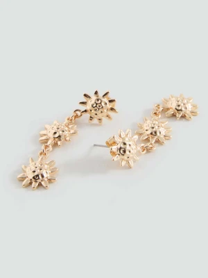 Długie kolczyki słońca złoty - Dziewczyna - Rozmiar uniwersalny - MANGO TEEN