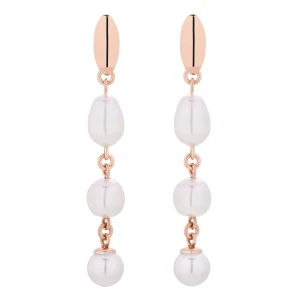 Długie kolczyki w różowym złocie z białymi perłami SWAROVSKI® CRYSTAL SOTHO