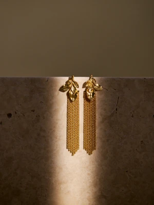 Długie kolczyki w złotym kolorze TARANKO