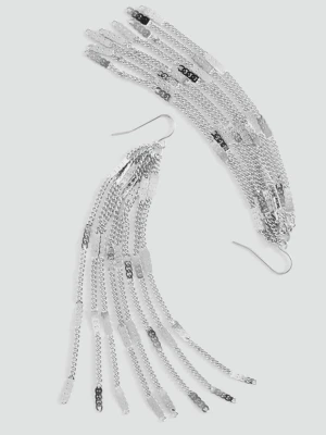 Długie kolczyki z efektem kaskadowym srebrny - Dziewczyna - Rozmiar uniwersalny - MANGO TEEN