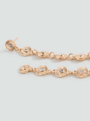 Długie kolczyki z kamieniem złoty - Dziewczyna - Rozmiar uniwersalny - MANGO TEEN