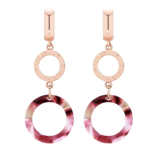 Długie kolczyki z różowego złota i żywicy SOTHO