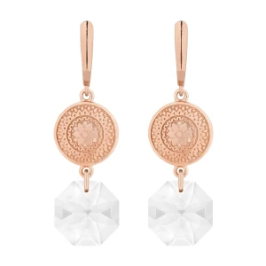 Długie kolczyki z różowego złota z medalionami i kryształami SWAROVSKI® CRYSTAL SOTHO
