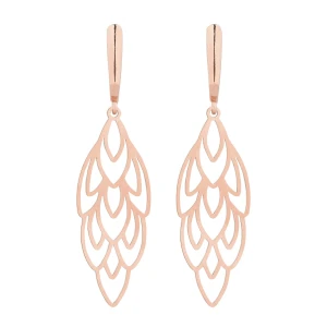 Długie kolczyki z różowego złota z rozetami SOTHO