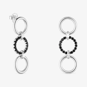 Długie Kolczyki Ze Srebra Z Czarnym Spinelem Tous Straight - Tous Rozmiar