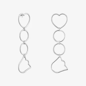 Długie Kolczyki Ze Srebra Z Motywami Tous Straight - Tous Rozmiar