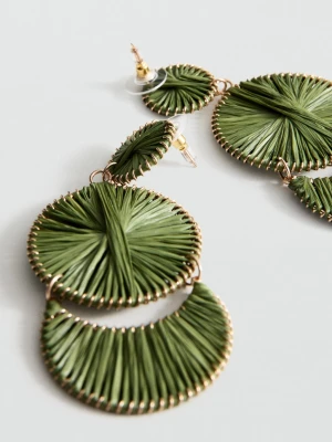 Długie okrągłe kolczyki pastelowa zieleń - Kobieta - Rozmiar uniwersalny - MANGO