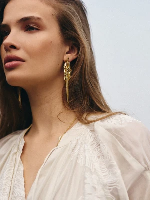 Długie pozłacane kolczyki z podłużnymi elementami TARANKO