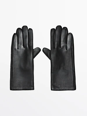 Rękawiczki Ze Skóry Nappa - Czarny - Massimo Dutti - Female
