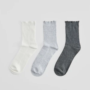 Długie skarpetki 3-pak białe i szare House