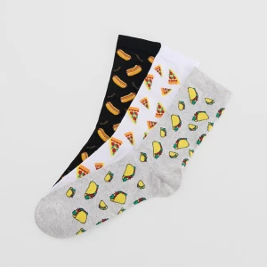 Długie skarpetki 3-pak z motywami foodie House
