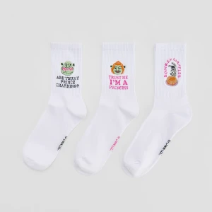 Długie skarpetki 3-pak z motywem Shreka białe House