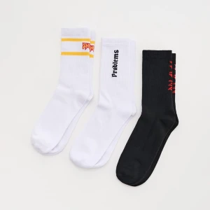 Długie skarpetki 3-pak z nadrukami House