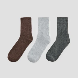 Długie skarpetki w kolorze szarym i brązowym 3-pak House