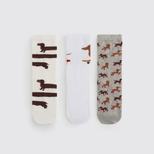 Długie skarpetki z jamnikami 3-pak House