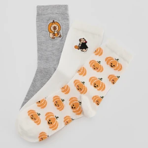 Długie skarpetki z motywem dyni 3-pak House