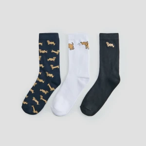 Długie skarpetki z motywem jamnika 3-pak House