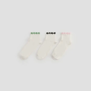 Długie skarpetki z motywem kwiatków 3-pak House