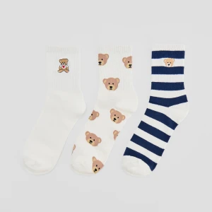 Długie skarpetki z motywem misiów 3-pak House