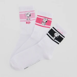 Długie skarpetki z motywem Peanuts 3-pak białe House