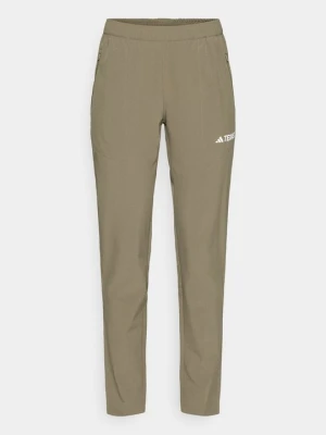 Długie spodnie trekkingowe Adidas Terrex oliwkowy